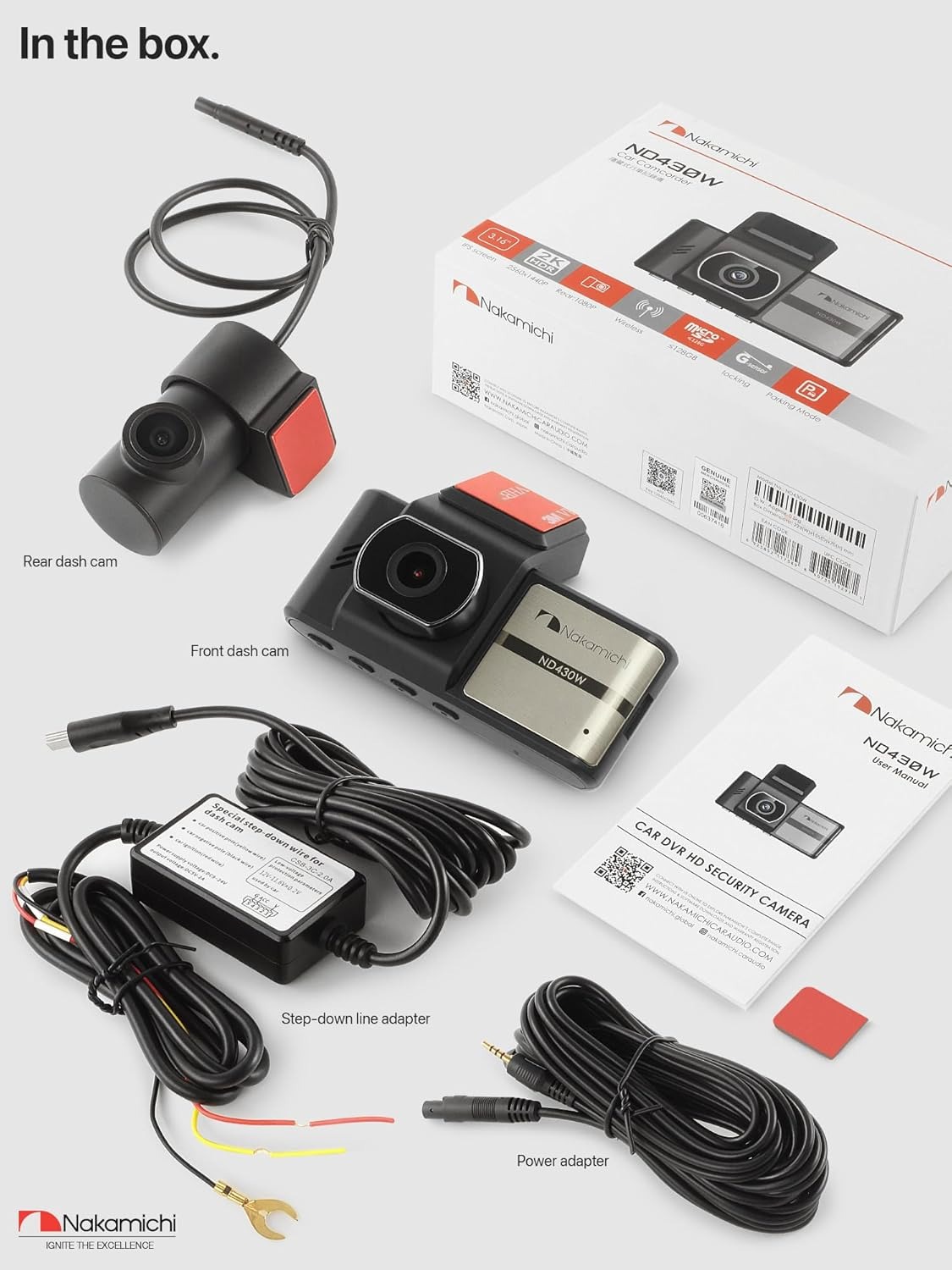 Nakamichi ND430W 2K Quad HD Dash Cam Front and Rear Dashcam, Dual Camera with Parking Monitor, WiFi, Night Vision WDR, 170° Wide Angle, G-Sensor, Loop Recording, App Control - Image 2