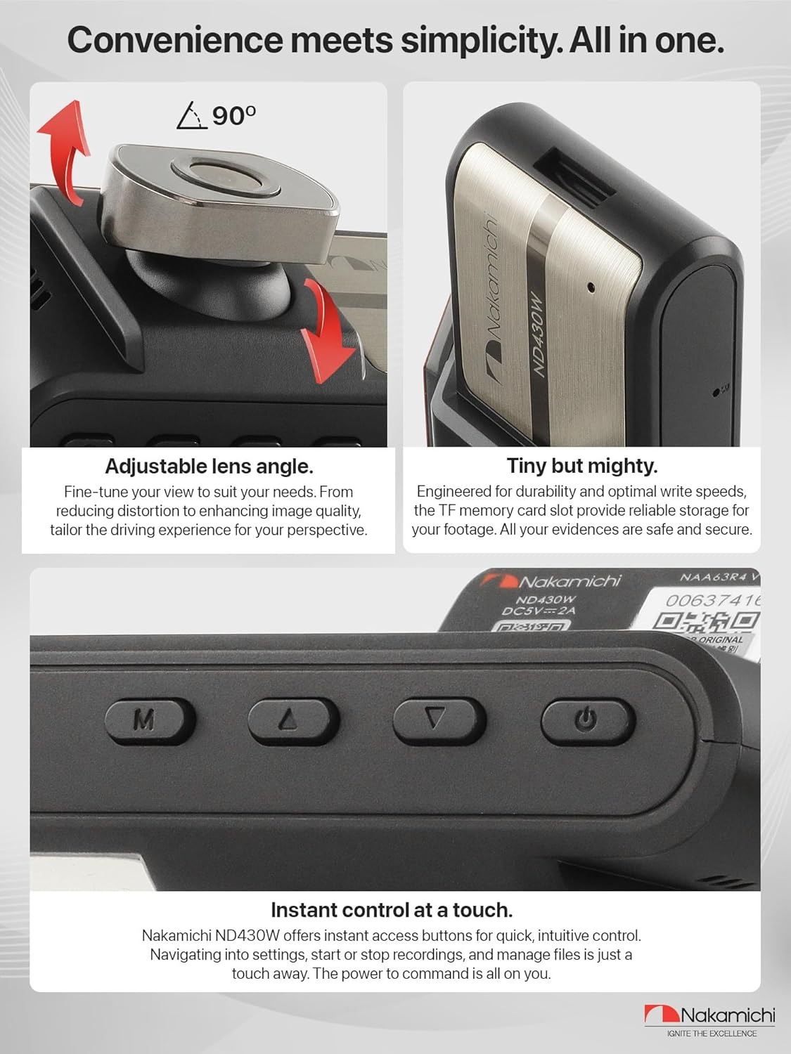 Nakamichi ND430W 2K Quad HD Dash Cam Front and Rear Dashcam, Dual Camera with Parking Monitor, WiFi, Night Vision WDR, 170° Wide Angle, G-Sensor, Loop Recording, App Control - Image 4